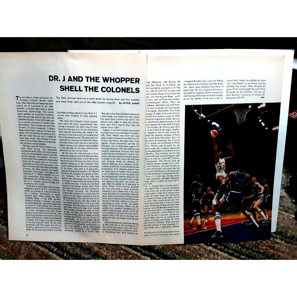 1974 Dr J Julius Erving New Jersey Nets Over Kentucky Colonels Feature